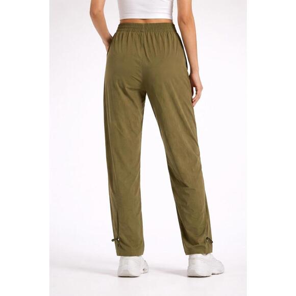 NWT Halara Olive Green Elastic Waist Drawstring Ankle Pants Size XL - Picture 2 of 6